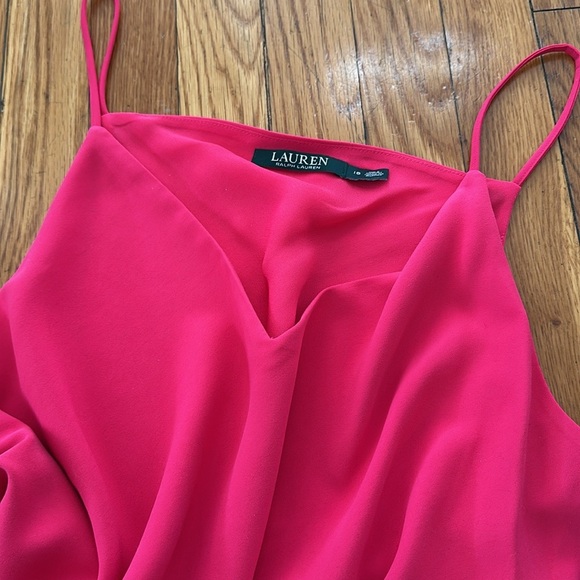 Ralph Lauren Pink hibiscus Barbie spaghetti strap summer midi slip dress nwt - Picture 3 of 5
